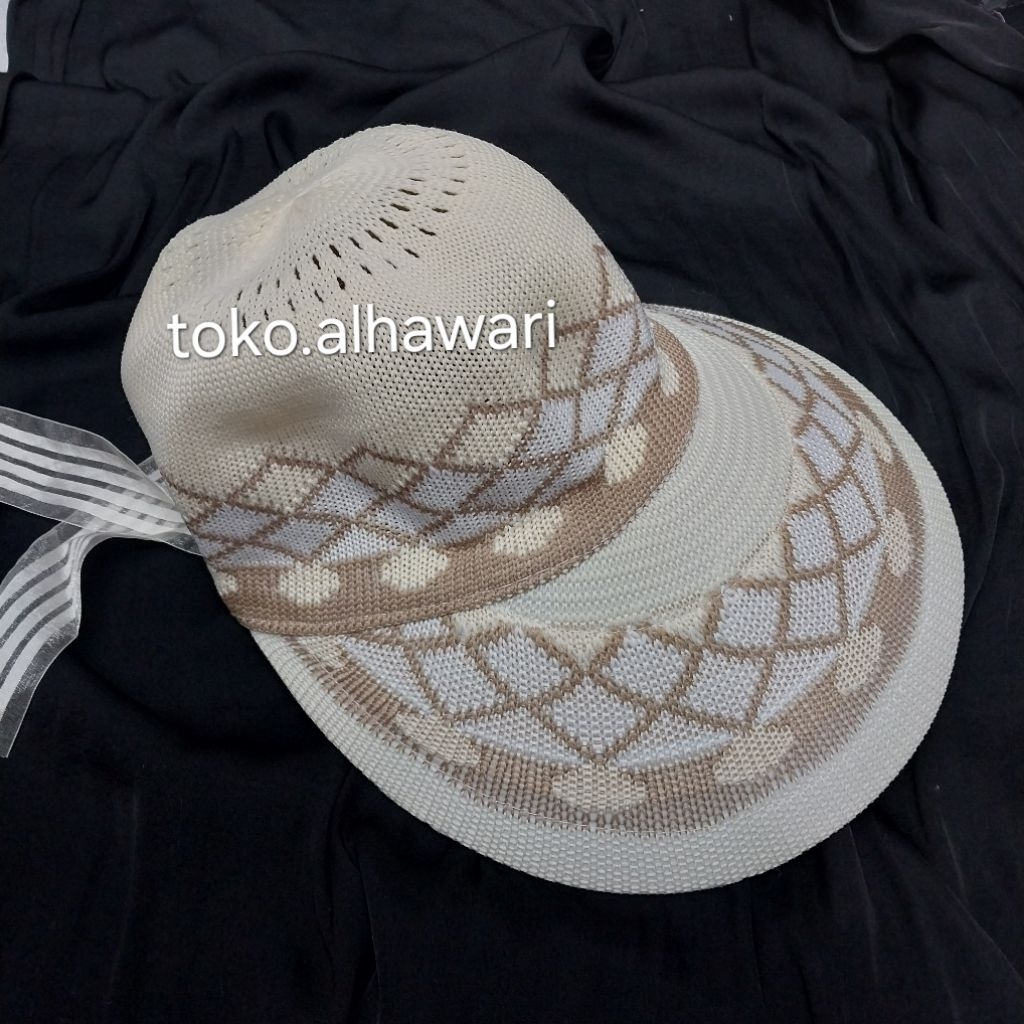 Topi rajut golf wanita muslimah topi haji dan umroh