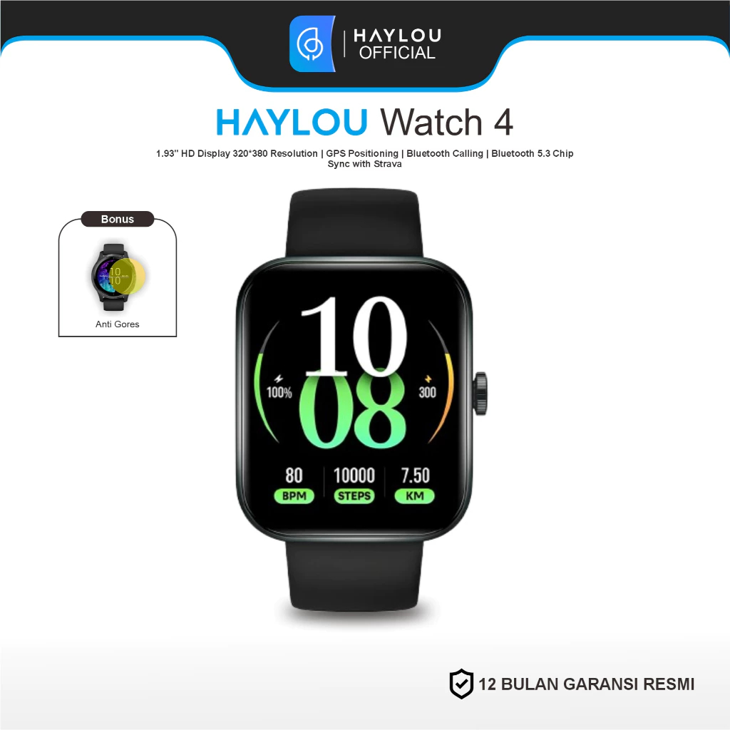 HAYLOU Watch 4 Smartwatch Multifungsi dengan GPS dan Bluetooth Calling