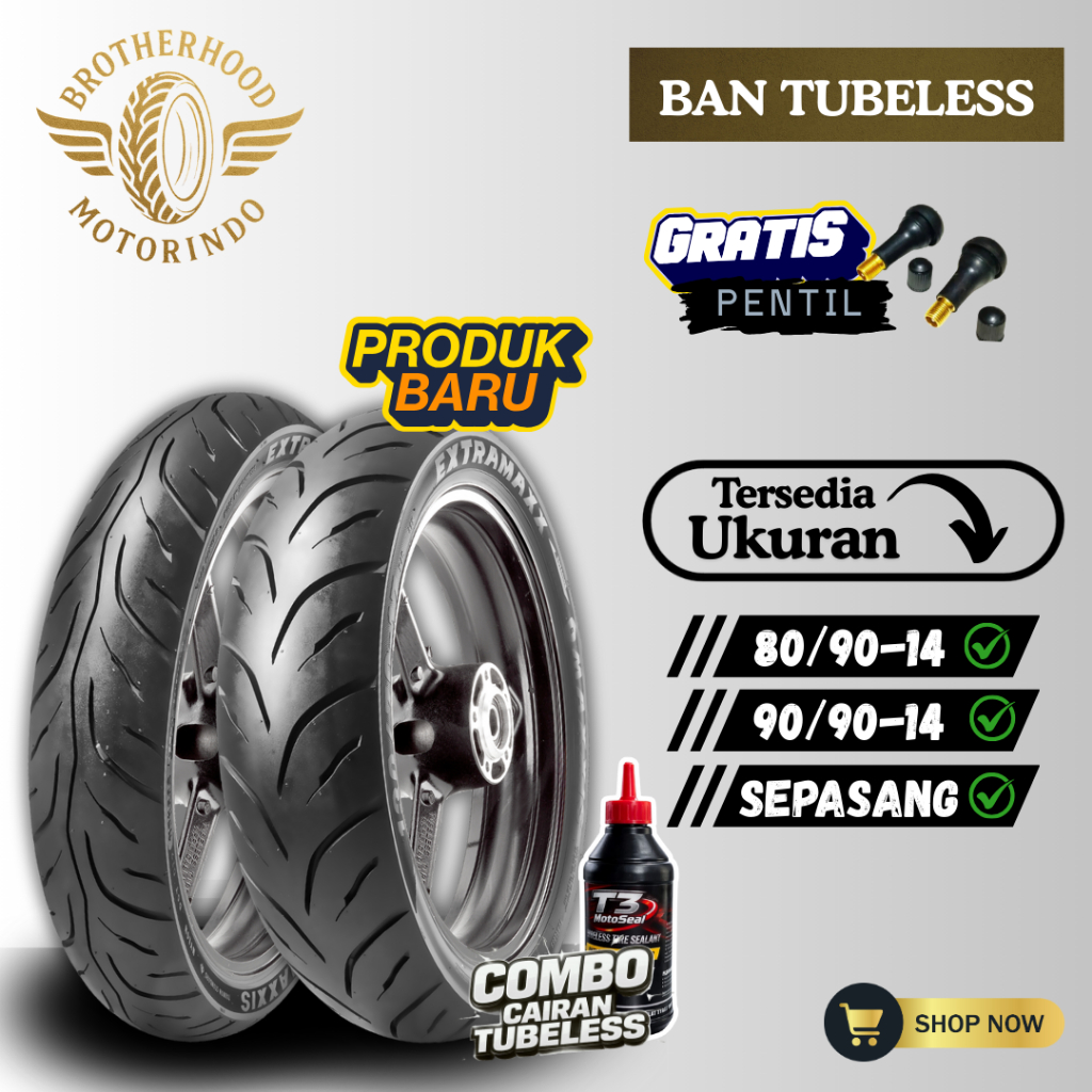 ( PAKET SEPASANG ) BAN MAXXIS EXTRAMAXX M6233 BAN TUBLES 14 (80/90-14 / 90/90-14 ) BAN MOTOR RING 14