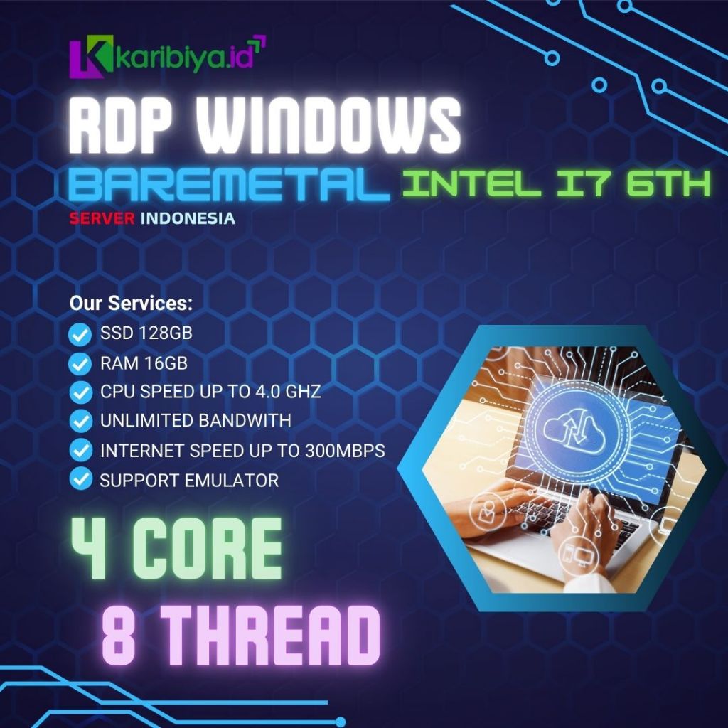 Bare Metal Server RDP Dedicated I7 6700 OBS Emulator Android Youtube VPN BOT