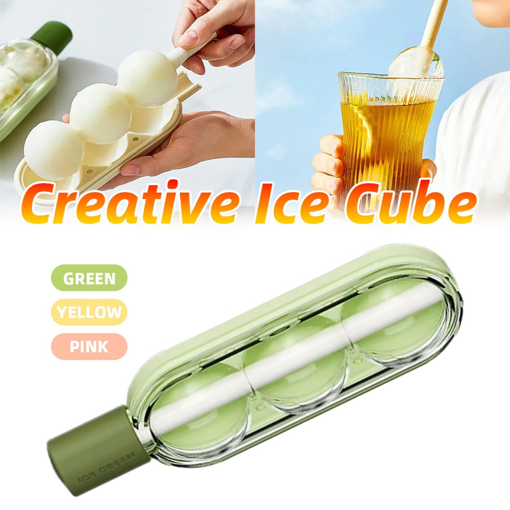 Cetakan es bulat / Es Loli DIY Gula Ice Cube Maker / Cetakan Es Batu Dengan Tutup / Cetakan Es Krim 