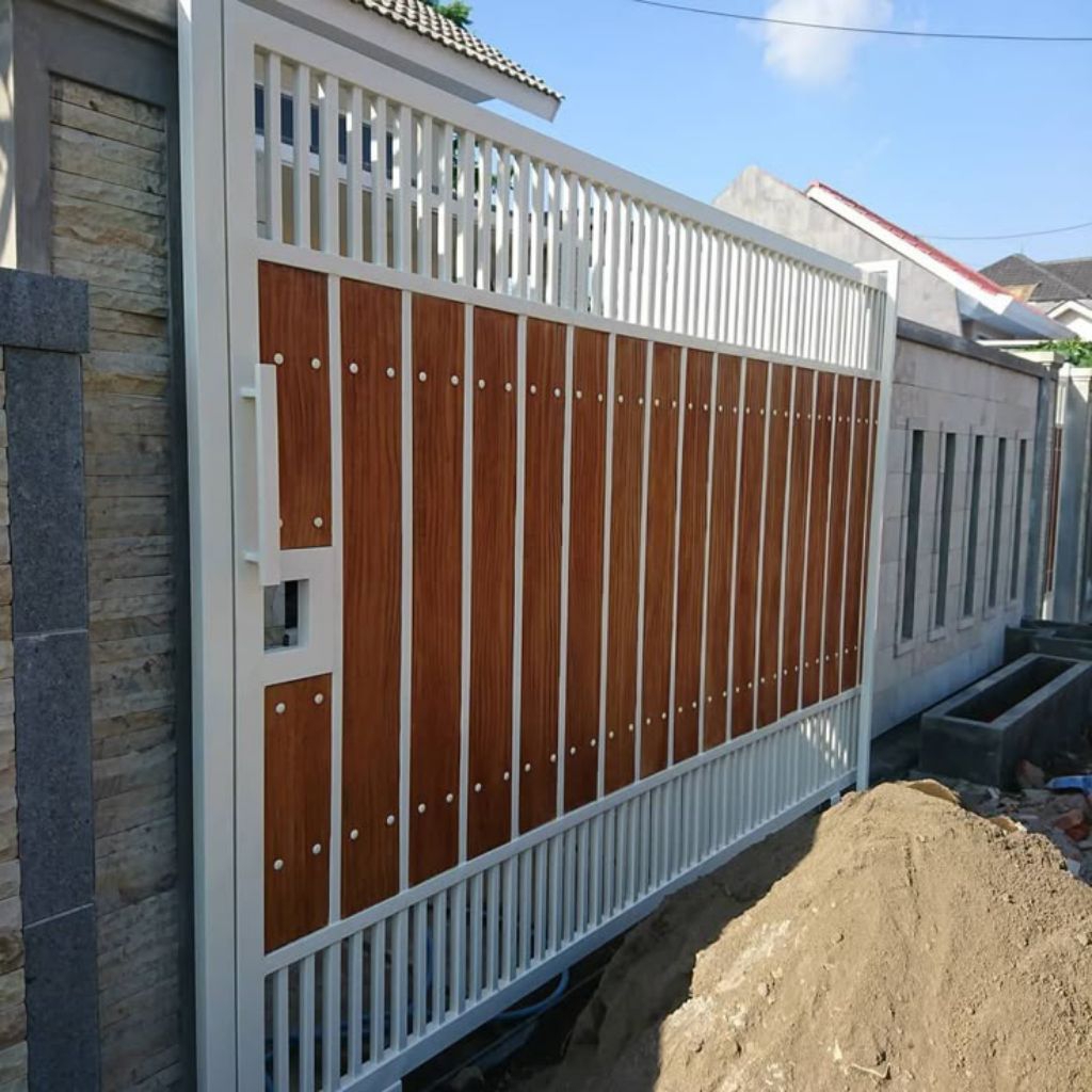 Pintu pagar GRC sleding minimalis