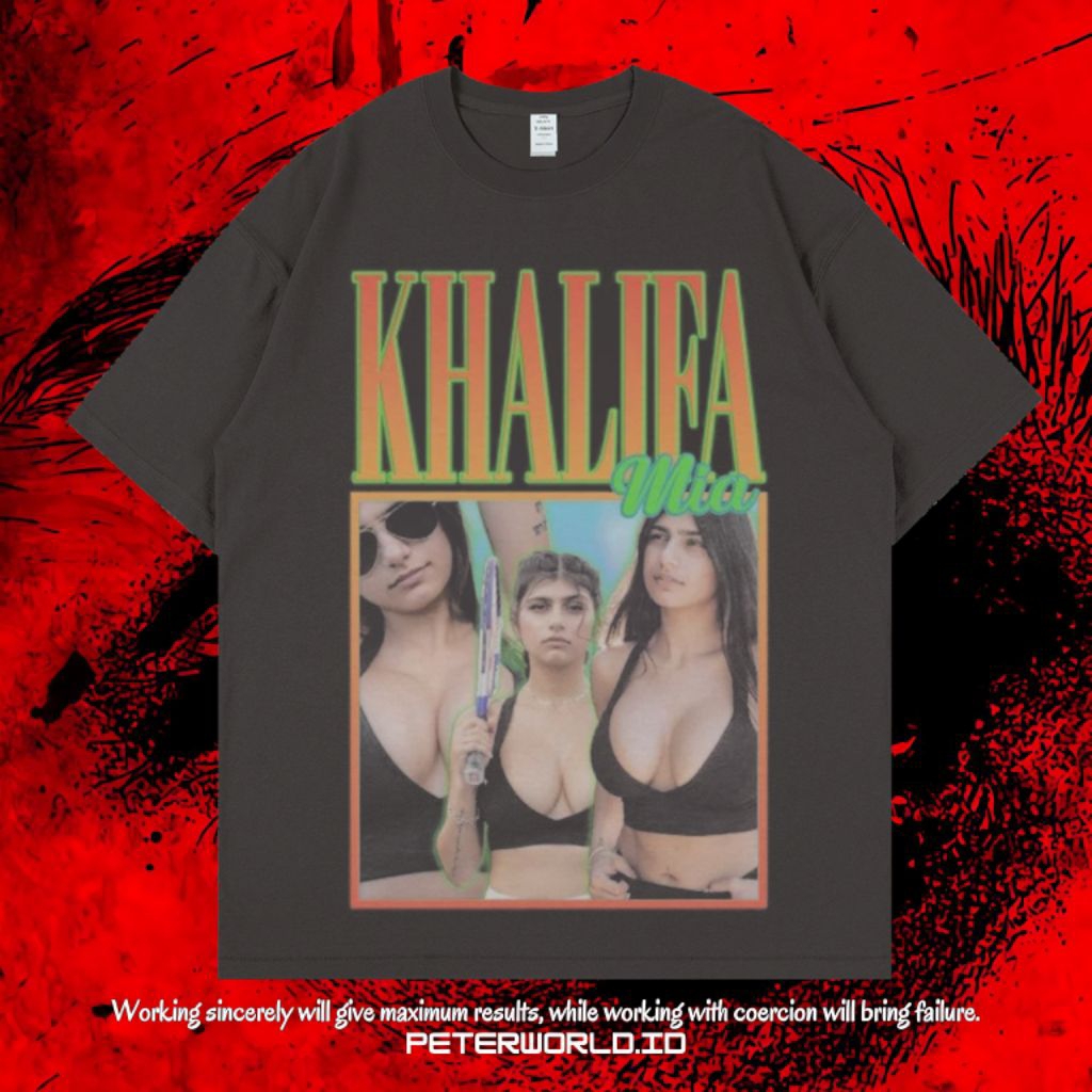 KAOS OVERSIZED / KAOS DARK GREY / OVERSIZED T SHIRT / KAOS MIA KHALIFA OVERSIZE DARK GREY VINTAGE TE