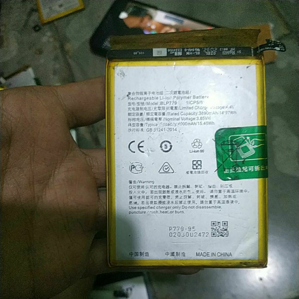 BATERAI BEKAS OPPO RENO 4F BLP779 BUKAN ORI FUSE JUMPER