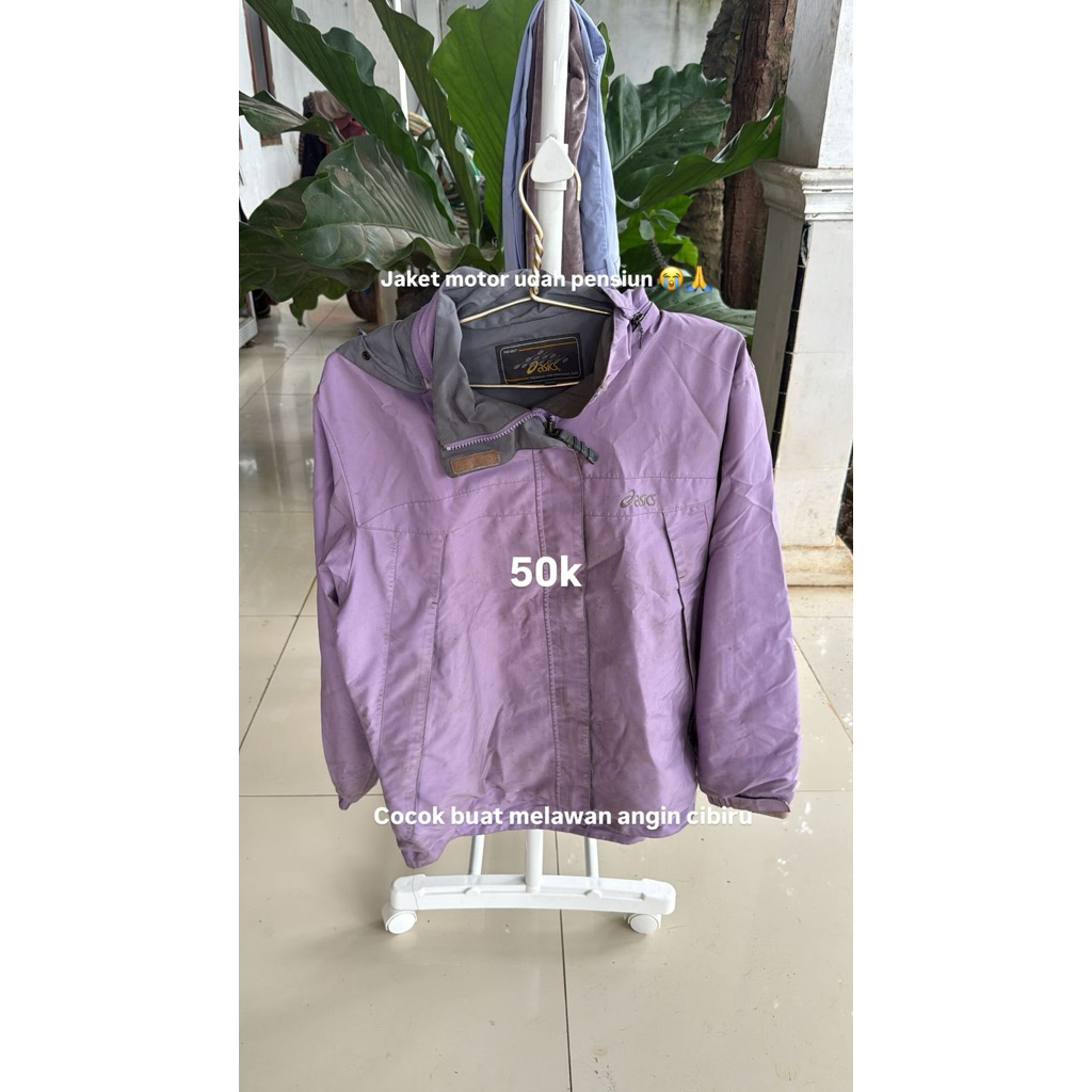 Jaket Asics Warna Ungu Lilac (PRELOVED)