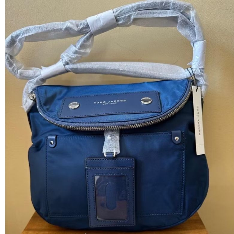 tas selempang wanita Preppy mj Nylon Large Crossbody Azure blue