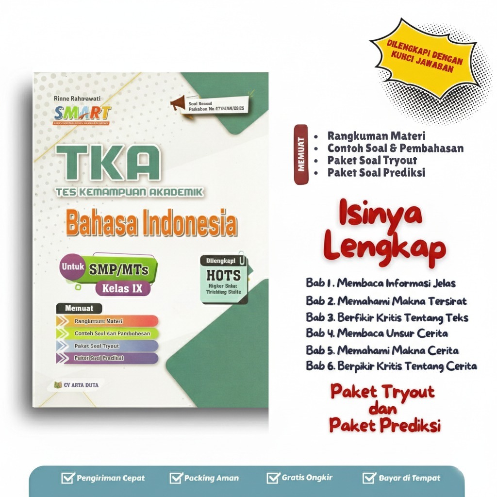 Buku TKA Bahasa Indonesia SMP 2025/2026 Penerbit CV Arya Duta