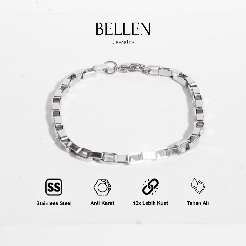 Bellen Gelang Titanium Pria Wanita Anti Karat - Titus Bracelet