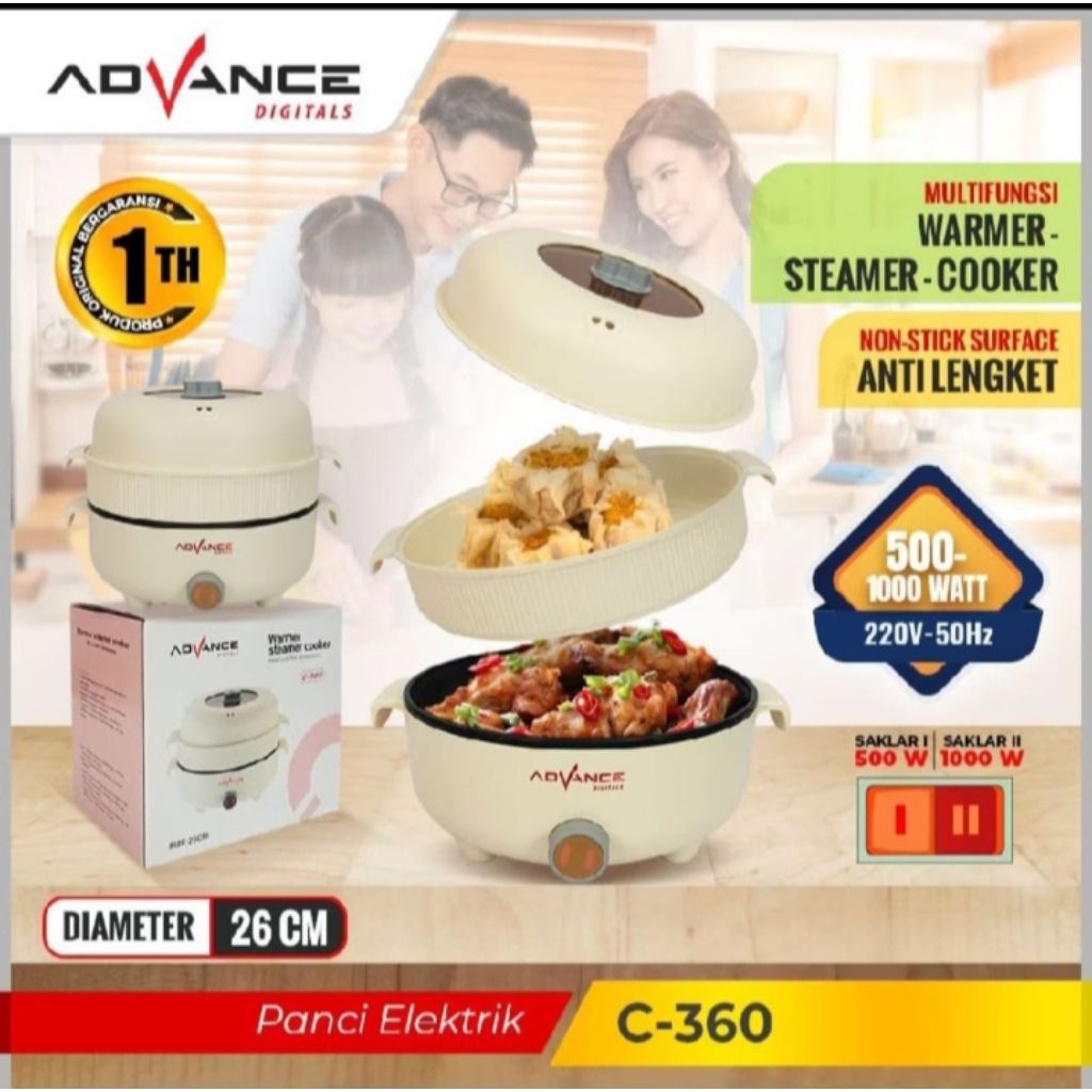 Panci Listrik Advance C-360(26cm)(Hanya Khusus Batam)