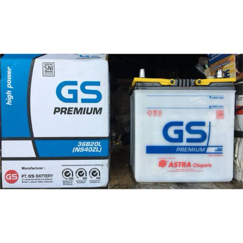 Aki Premium GS Astra NS40ZL | Aki Basah Untuk Mobil Agya, Ayla, Sigra, Calya, Brio, Mobilio, Ignis