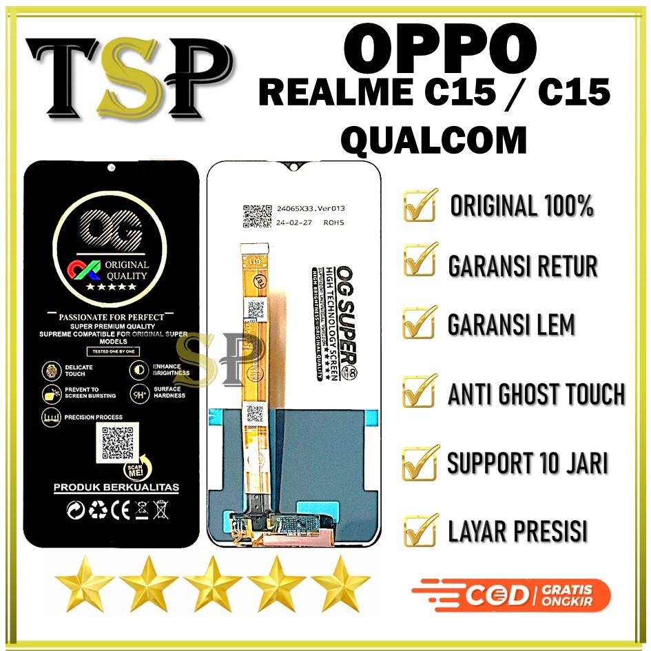 LCD TOUCHSCREEN OPPO REALME C15 / REALME C15 QUALCOM ORIGINAL 100% FULL SET