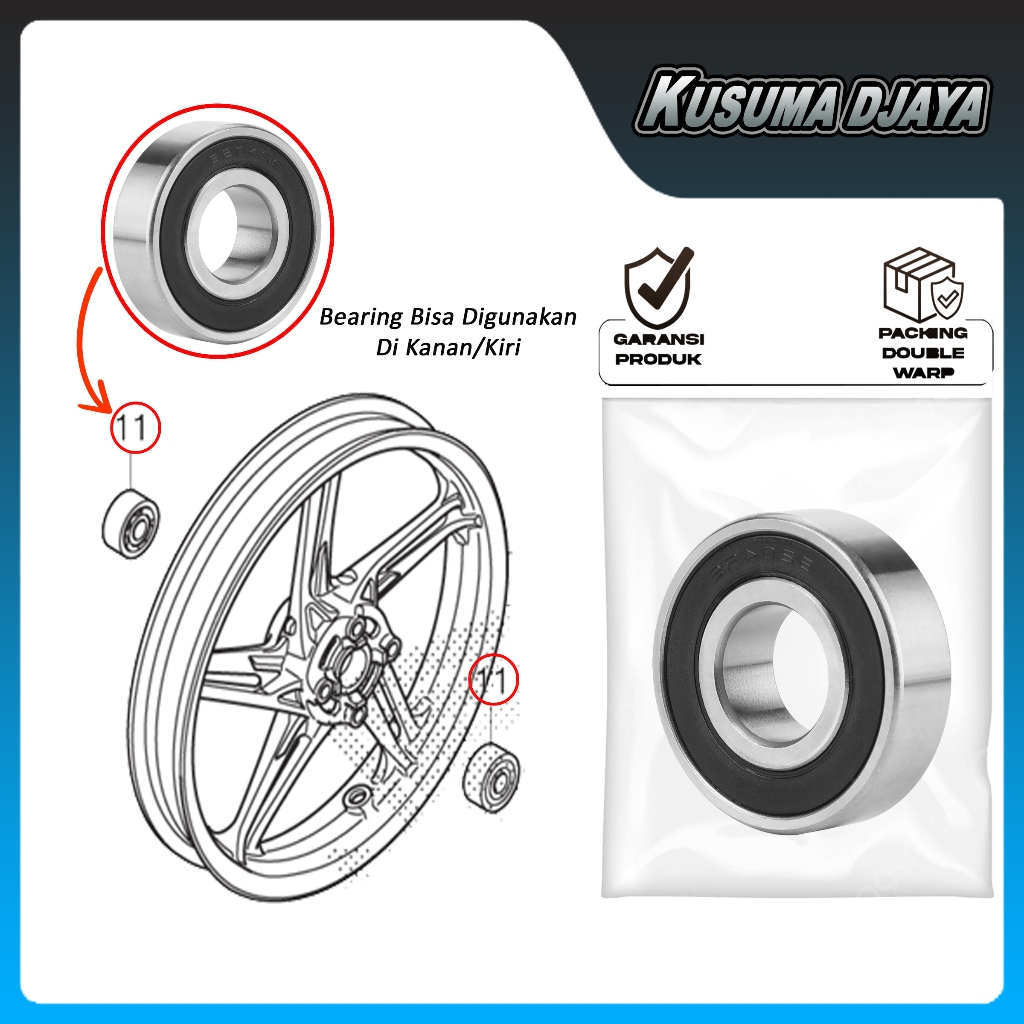 BEARING LAHER 6201 VELG DEPAN BEAT SCOOPY VARIO 110 ESP 2015 - 2020 SATUAN