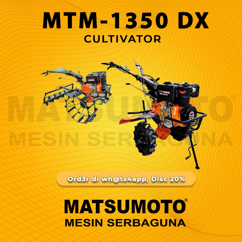 MATSUMOTO TRAKTOR MINI BAJAK TANAH KERING DAN BASAH MTM-1350 DX ( GARANSI RESMI )