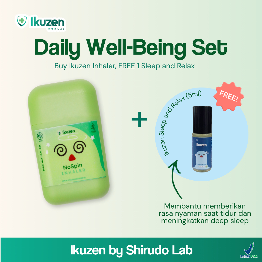 VERTIGO Ikuzen NoSpin Inhaler | Aromaterapi Essential Oil yang Membantu Meredakan Sakit Kepala dan V