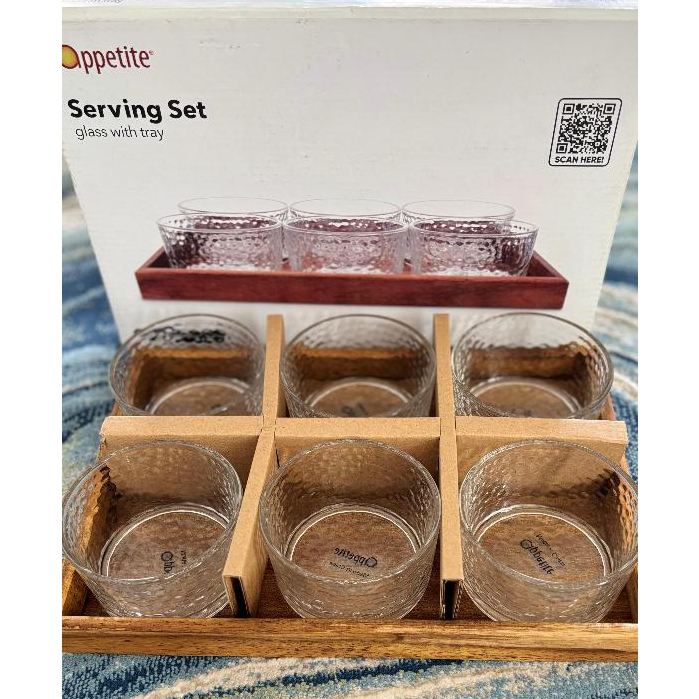 Appetite Set 6 pcs Serving set Wadah Saji ROUND Dengan Nampan