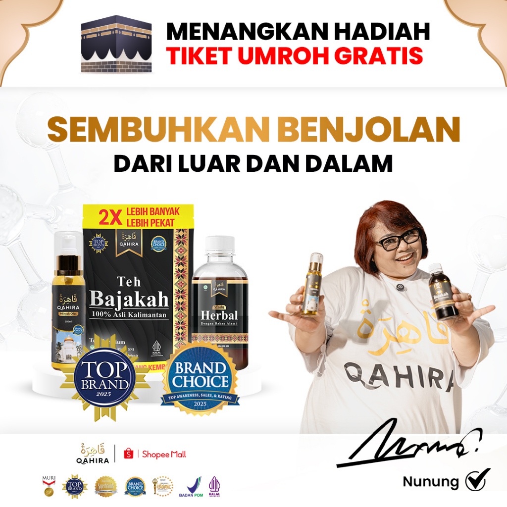 Qahira Herbal Alami Untuk Kista Lipoma Kelenjar Getah Bening Obat Benjolan BPOM Aman Halal