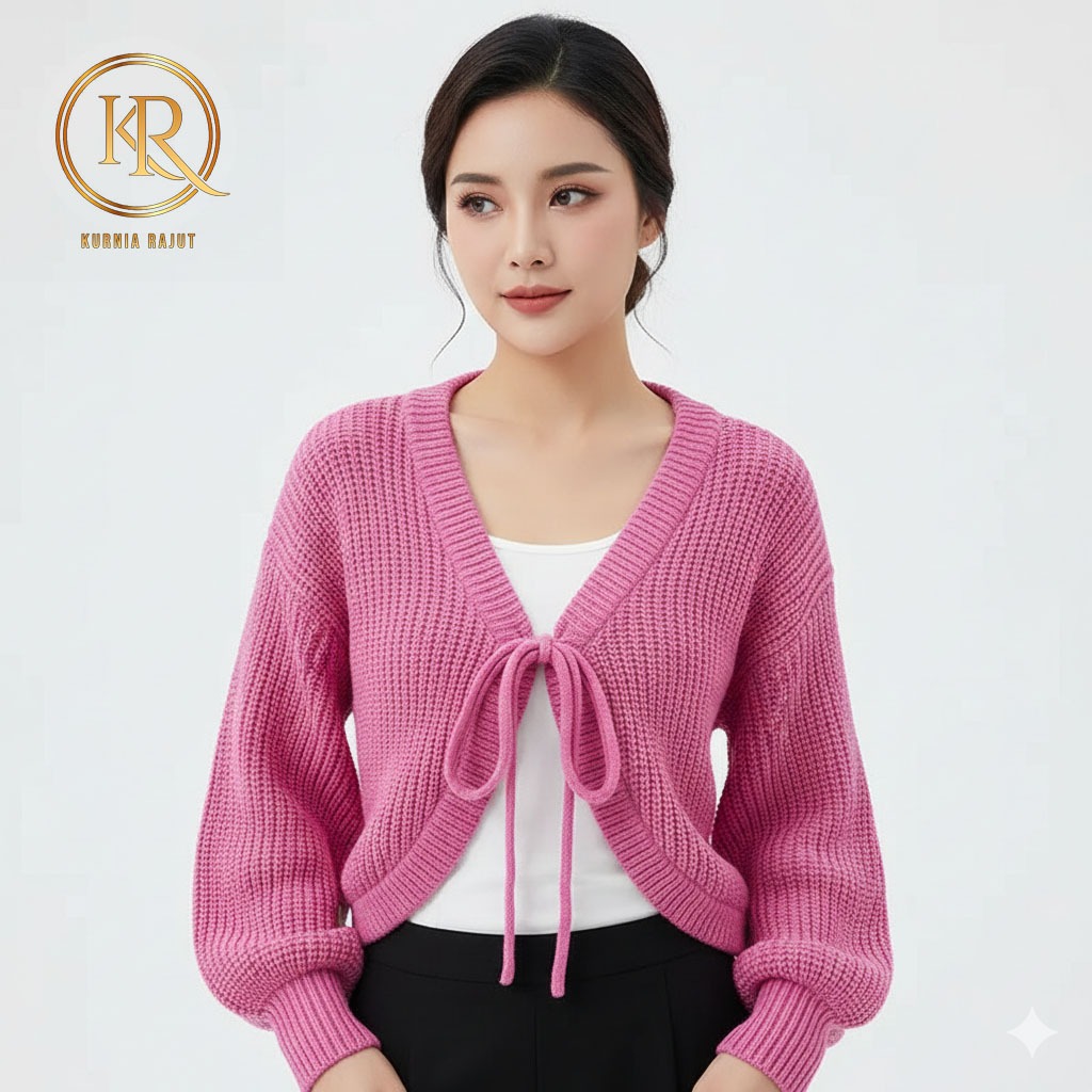 Joly Sweater Tali Depan Rajut Wanita | Cardigan Crop Wanita Knit Outer Korea