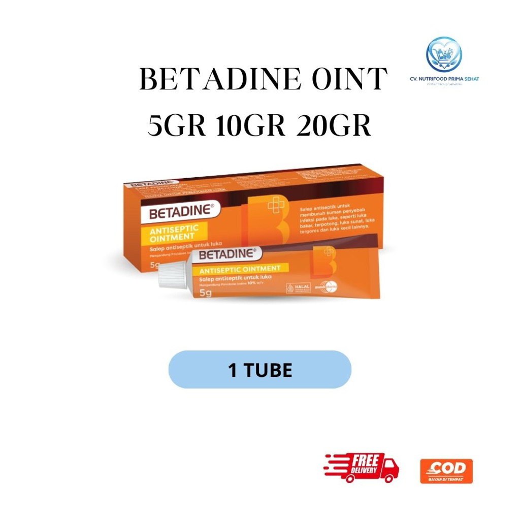 Betadine oint Salep Luka Antiseptik Povidone Iodine Obat Luka Lecet Gores Ringan