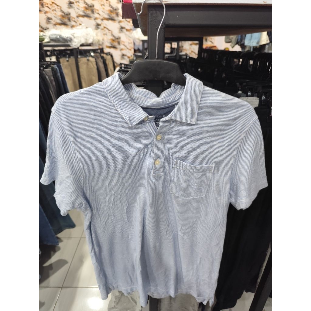 KAOS BANANA REPUBLIC ORGANIC COTTON PIQUE POLO, TSHIRT POLO BANANA REPUBLIC, KAOS CASUAL, KAOS SECON