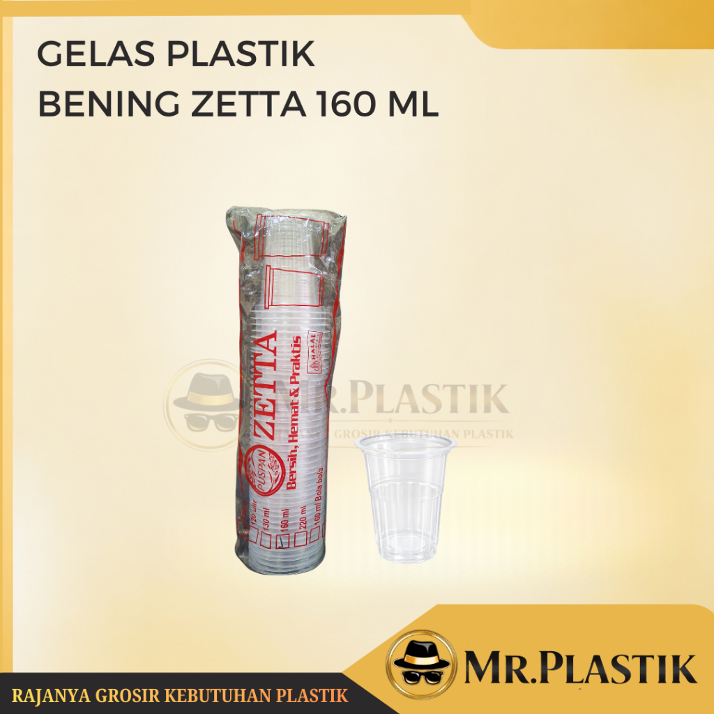 Gelas Plastik Bening Zetta 160ml | Gelas Bening Plastik