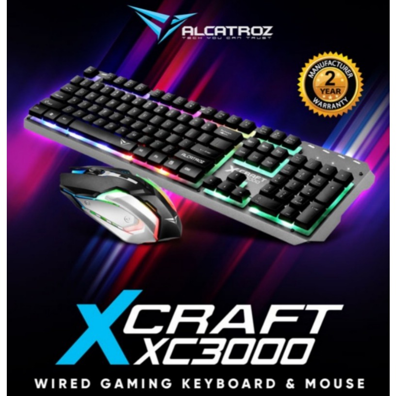 ALCATROZ KEYBOARD +MOUSE USB X-CRAFT XC3000 RGB KEYBOARD GAMING - 05754