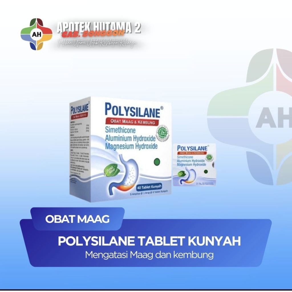Polysilane Tablet Kunyah | Obat maag