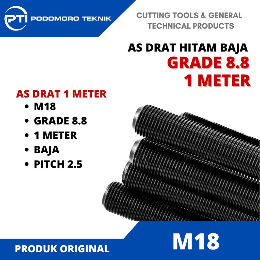 As Drat Baja M18X1 Meter Long Drat M18 Pitch2.50 Thread Rod M18x1 meter as ulir M18