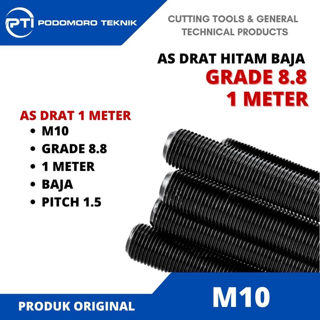 As Drat Baja M10X1 Meter Long Drat M10 Pitch1.50 Thread Rod M10x1meter as ulir M10