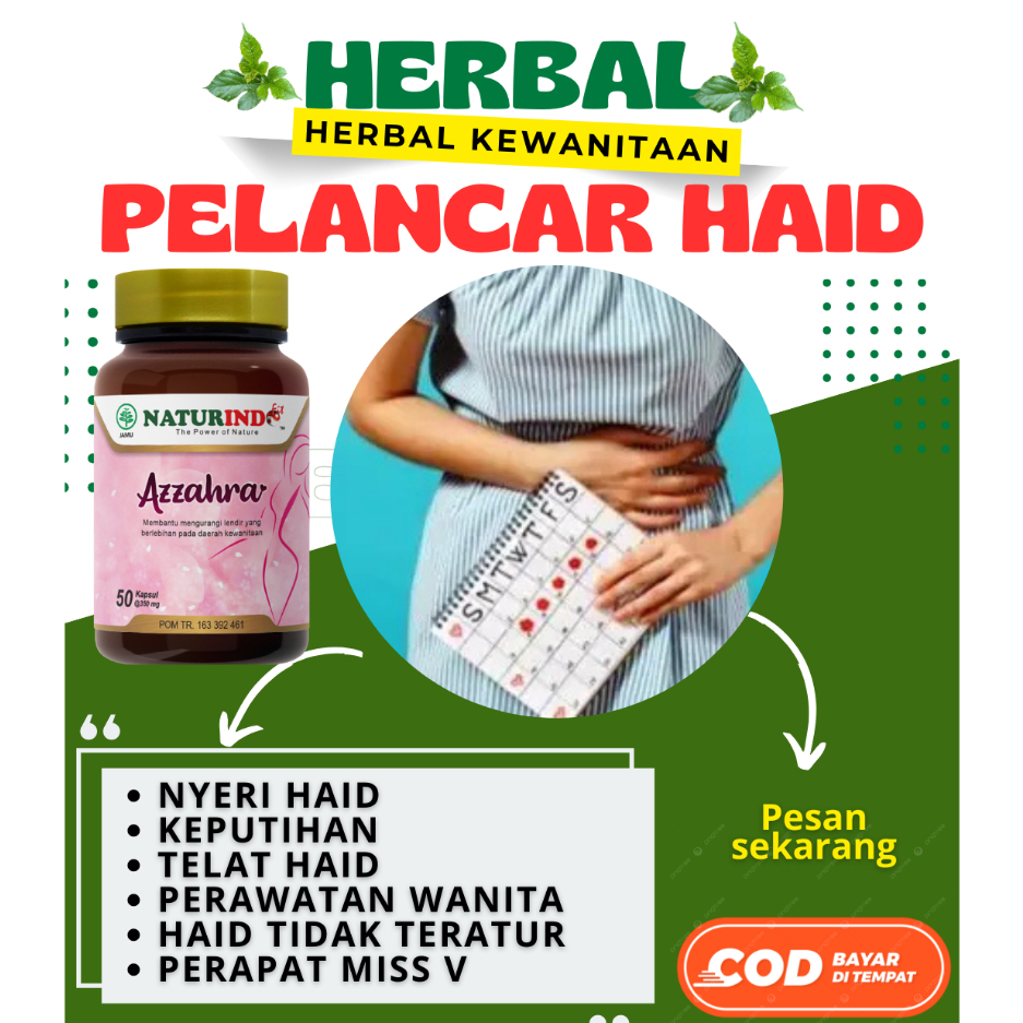 Azzahra Herbal Pelancar Haid Keputihan Naturindo || Herbal Kewanitaan Azzahra Manjakani Naturindo