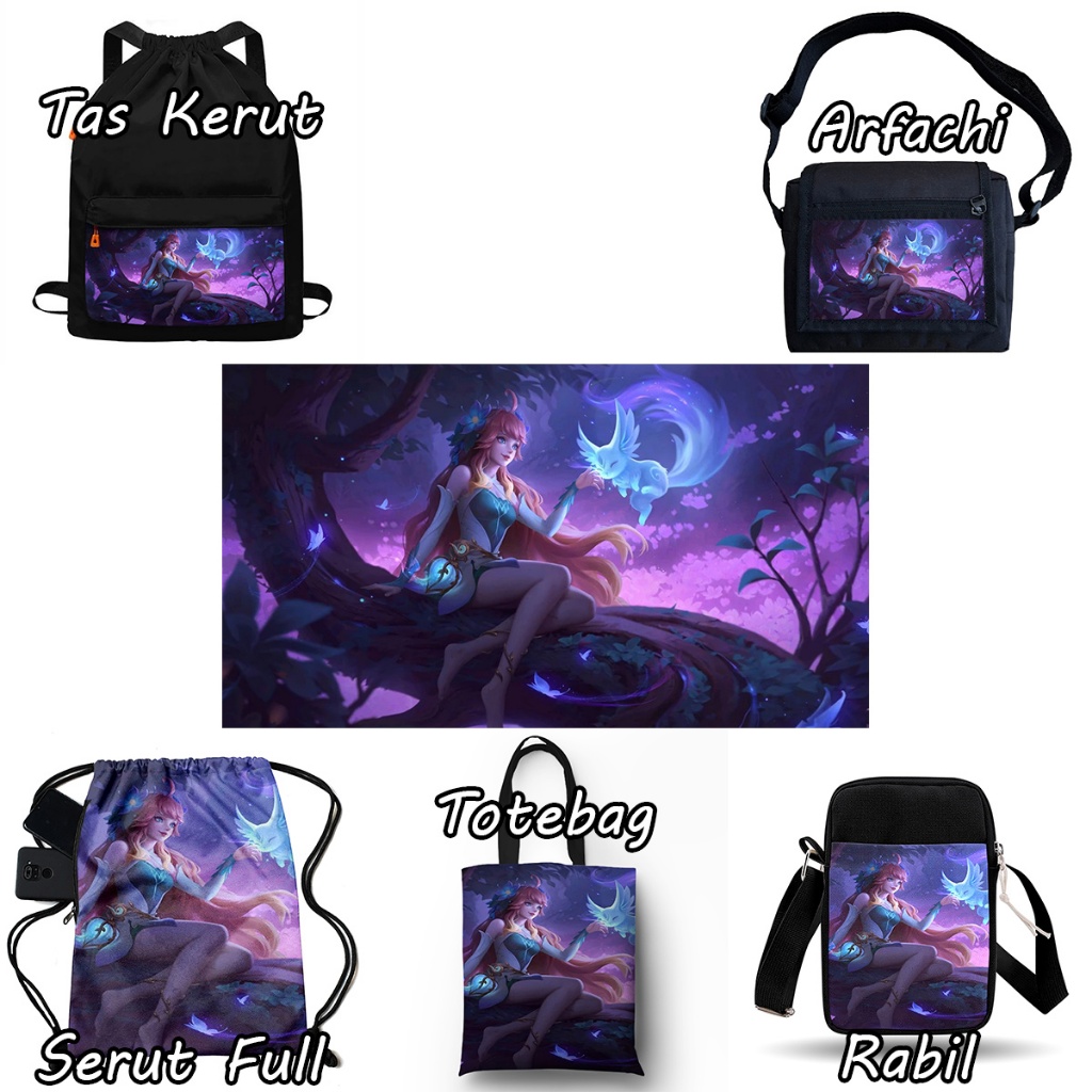 Tas Ransel Kanvas Tebal Motif Floryn Mobile Legends MLBB Anti Air Kualitas Premium