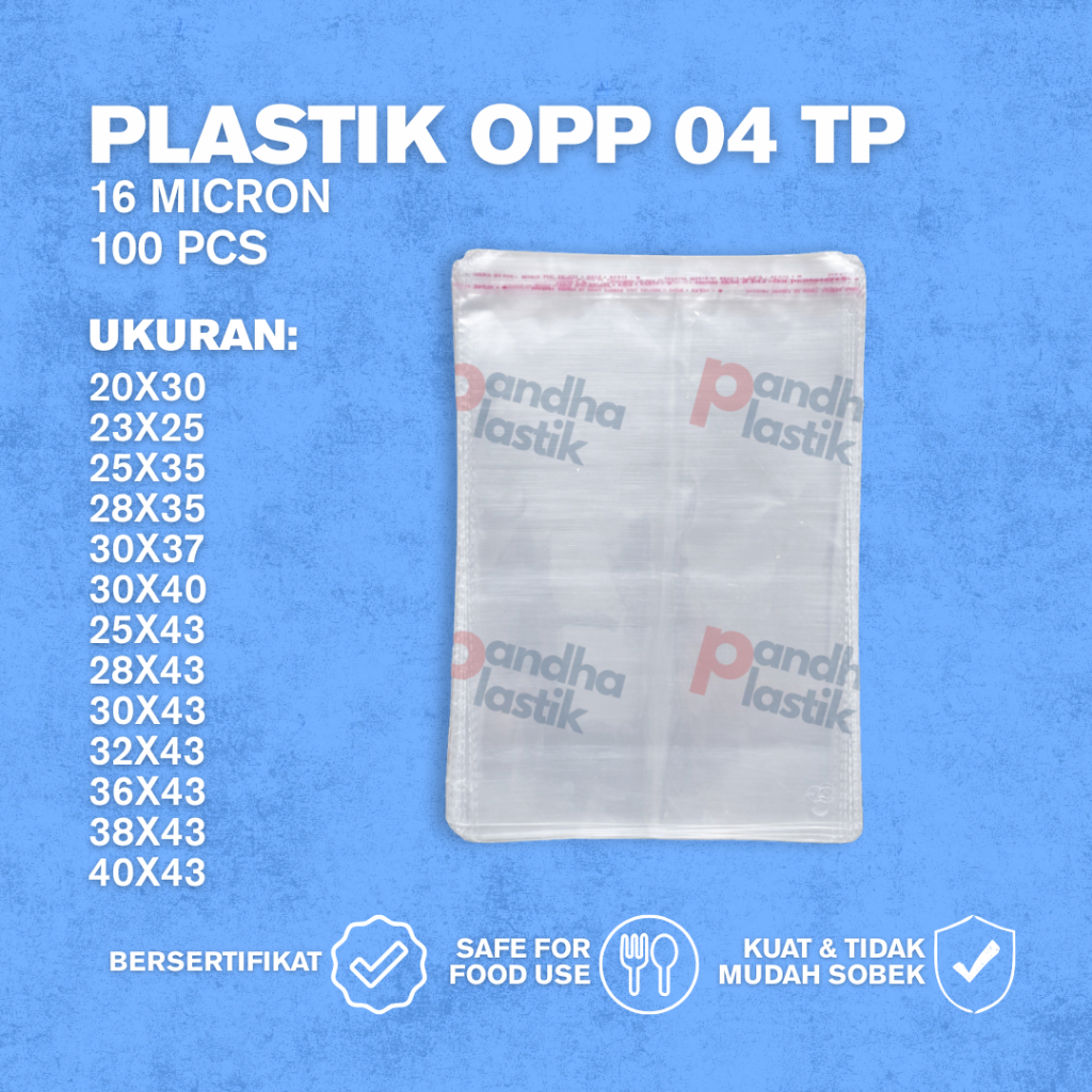 PLASTIK OPP 16 MICRON || 100 LEMBAR || 25x35 // 25x43 // 28x43 // 30x43 // 32x43 // 36x43 // 38x43 /