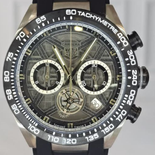 Jam Tangan Pria LWTH Carrera Strap Ultra Soft Rubber Chronograph x Porsche 963 42mm Fullset