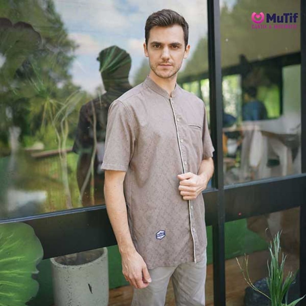 Mutif Affan Brown Baju Koko Mutif Terbaru