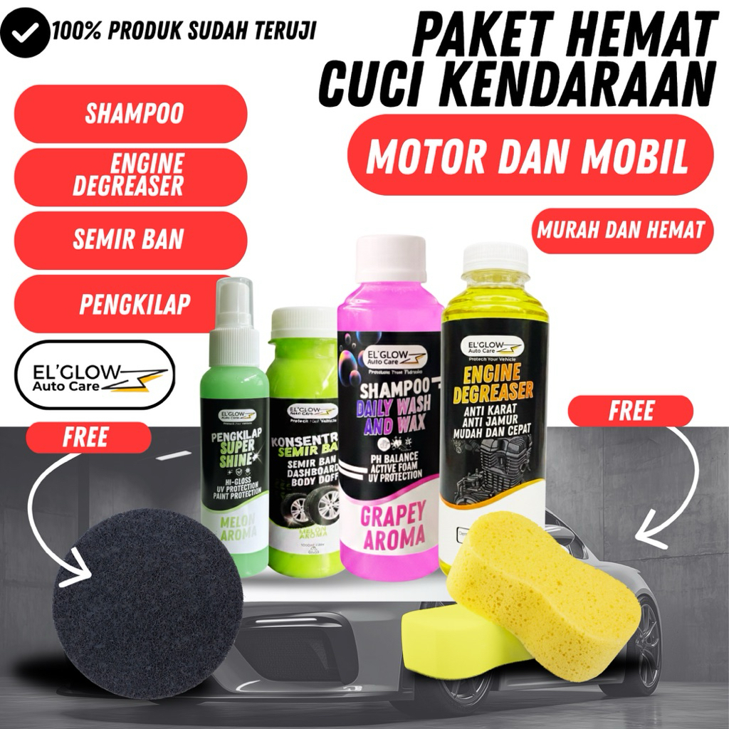 PROMO Paket Cuci Kendaraan Lengkap - Sabun Cuci Motor - Sabun Cuci Mobil