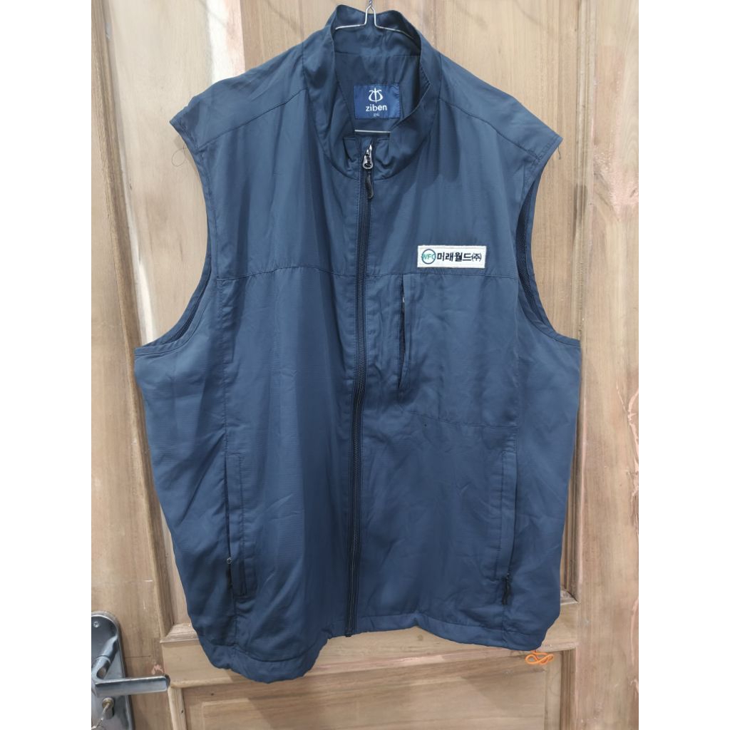 preloved vest parasut ziben navy blue biru xxl xl