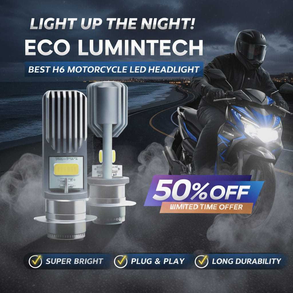 LED Motor H6 Putih Tajam Fokus Depan - ECO LUMINTECH