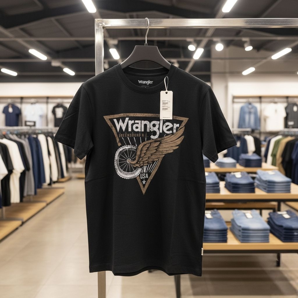 T-Shirt Kaos Wrangler Pria Katun 100% Original Etalase Campur Baju Kaos Oblong santai cowok Lebaran 