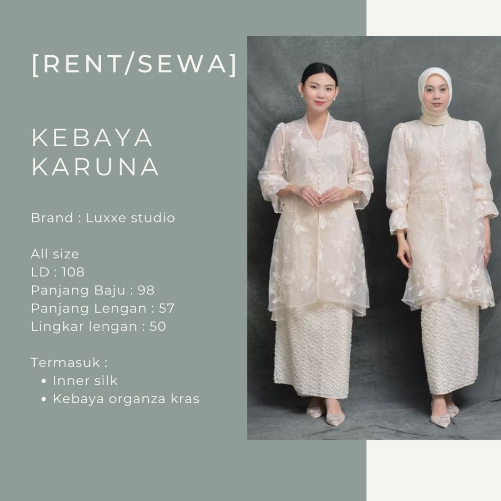 [Sewa/Rent] Kebaya karuna luxxe studio cream / kebaya lamaran / kebaya kondangan / kebaya tunangan /
