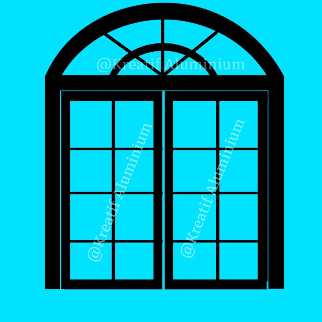 PINTU UTAMA RUMAH LENGKUNGAN ATAS | SWING 2 DAUN