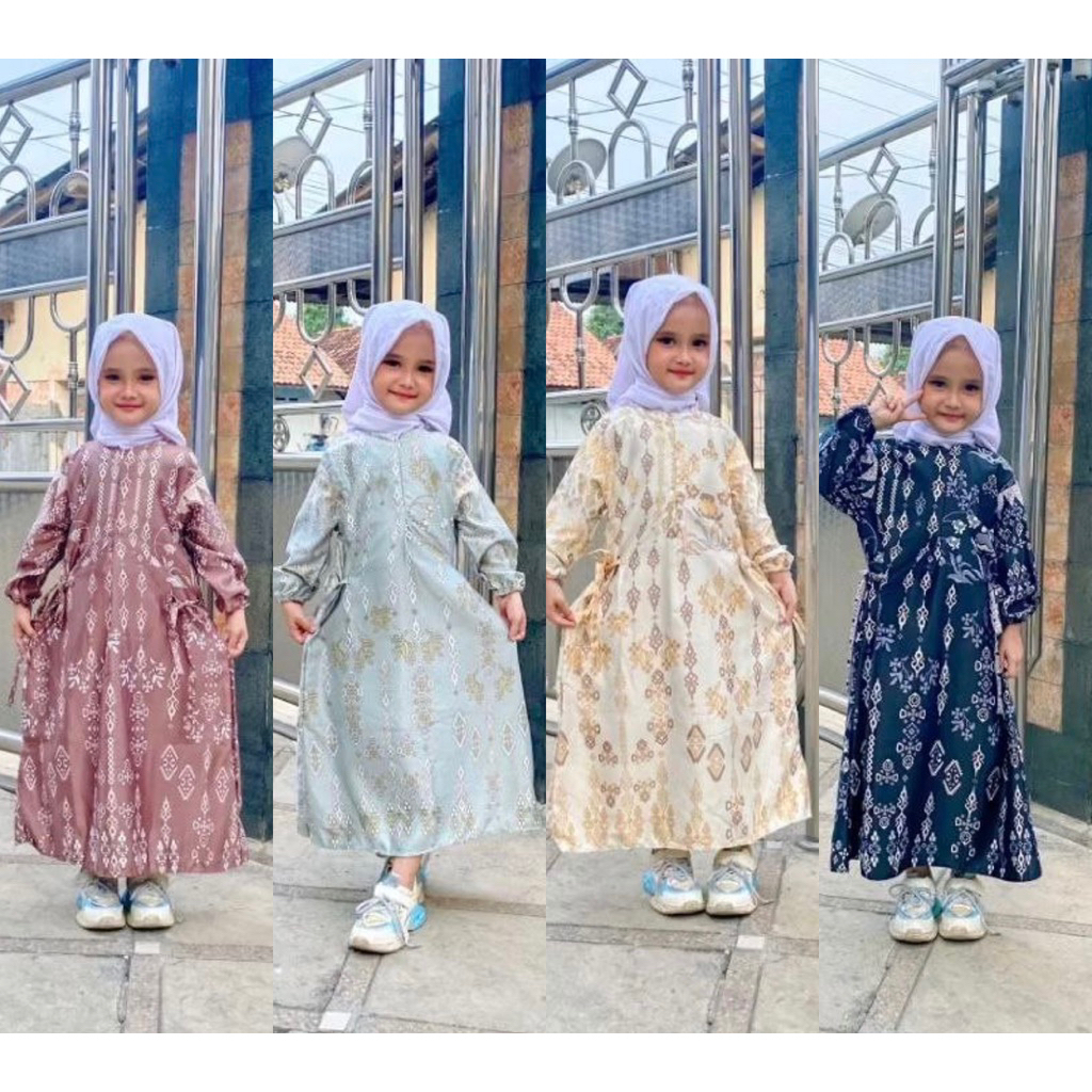 GAMIS ANAK mahkota psb silk maxmara//Gamis Renda anak random// Gamis anak lebaran usia 2-12th lebara