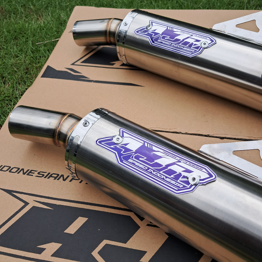 Knalpot Racing Slincer AJR Inlet 38mm 50mm Full Stainless Anti Bakar Universal