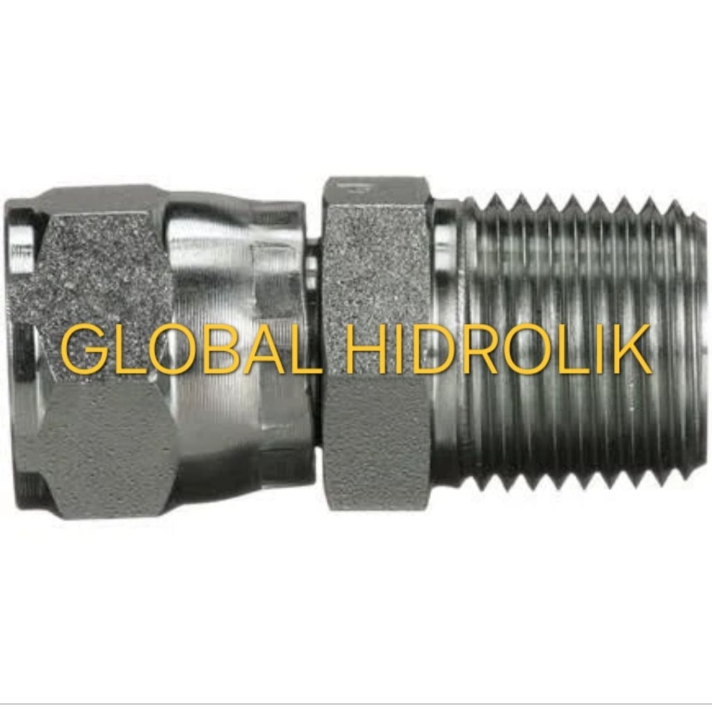 Adapter Swivel 1/2 NPT x 1/2 JIC / Double Nepple 1/2 NPT x JIC Female