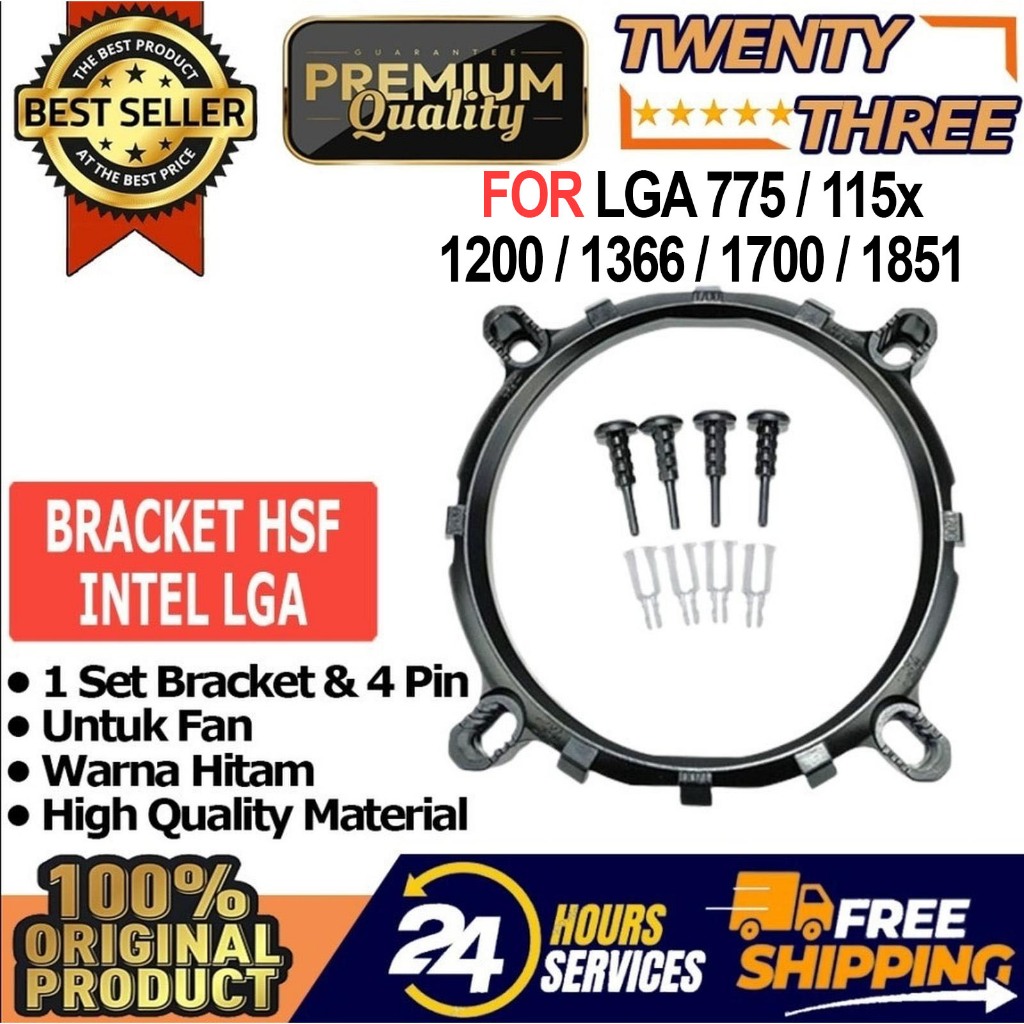 Bracket HSF CPU Kipas Fan 4 in 1 Intel LGA PROCESSOR FAN 775 1366 1150 1151 1155 1156 1200 1700 1851