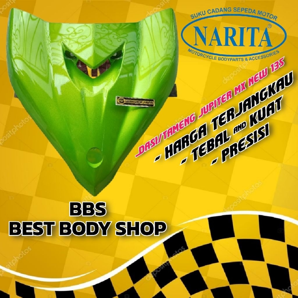 Cover Body Dasi Depan Yamaha Jupiter MX New | Bodi Tameng Dada Depan Jupiter MX New Warna Hijau