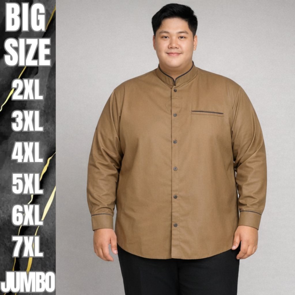 Baju Koko jumbo 4XL 5XL 6XL 7XL Kemeja Koko pria lengan panjang M L XL