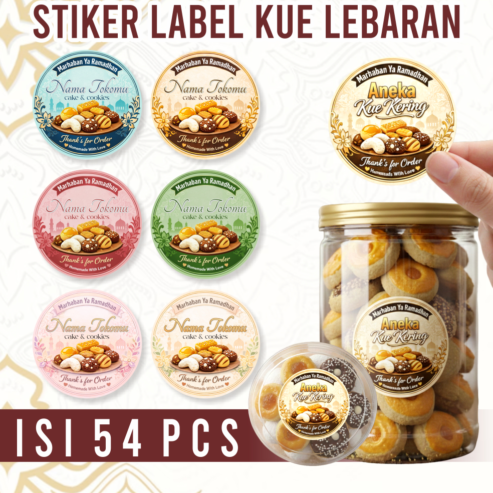 Stiker Toples Custom | Stiker Label Kue | Stiker Label Kue Kering - Stiker Toples - Stiker Kuker 5cm