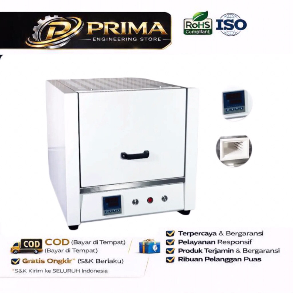 Muffle Furnace Ceramic | Tanur Laboratorium  300-1200  °C | Digital Furnace - 2L