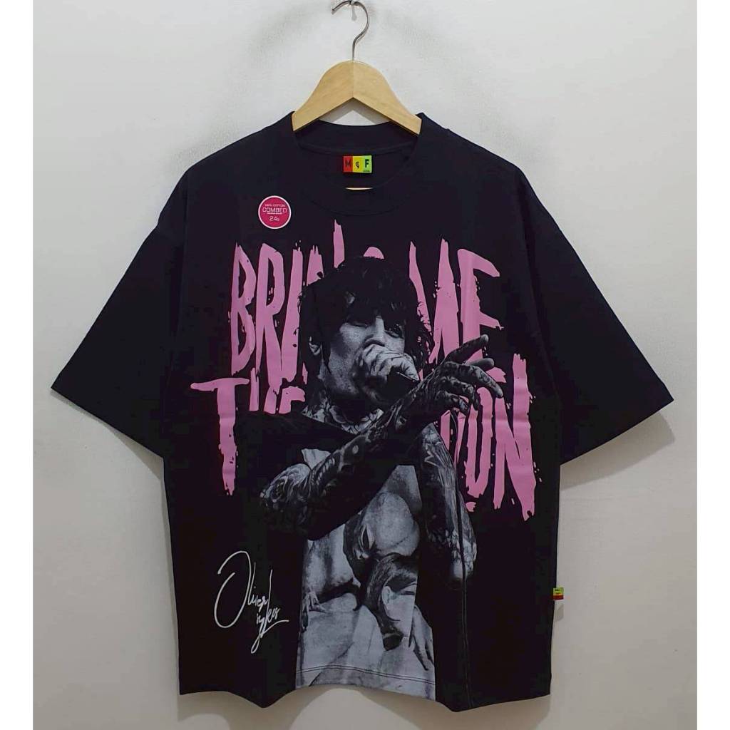 KAOS T-SHIRT OVERSIZE MUSIC BMTH BRING ME THE HORIZON OLIVER SYKES DONT LET ME DROWN BLACK
