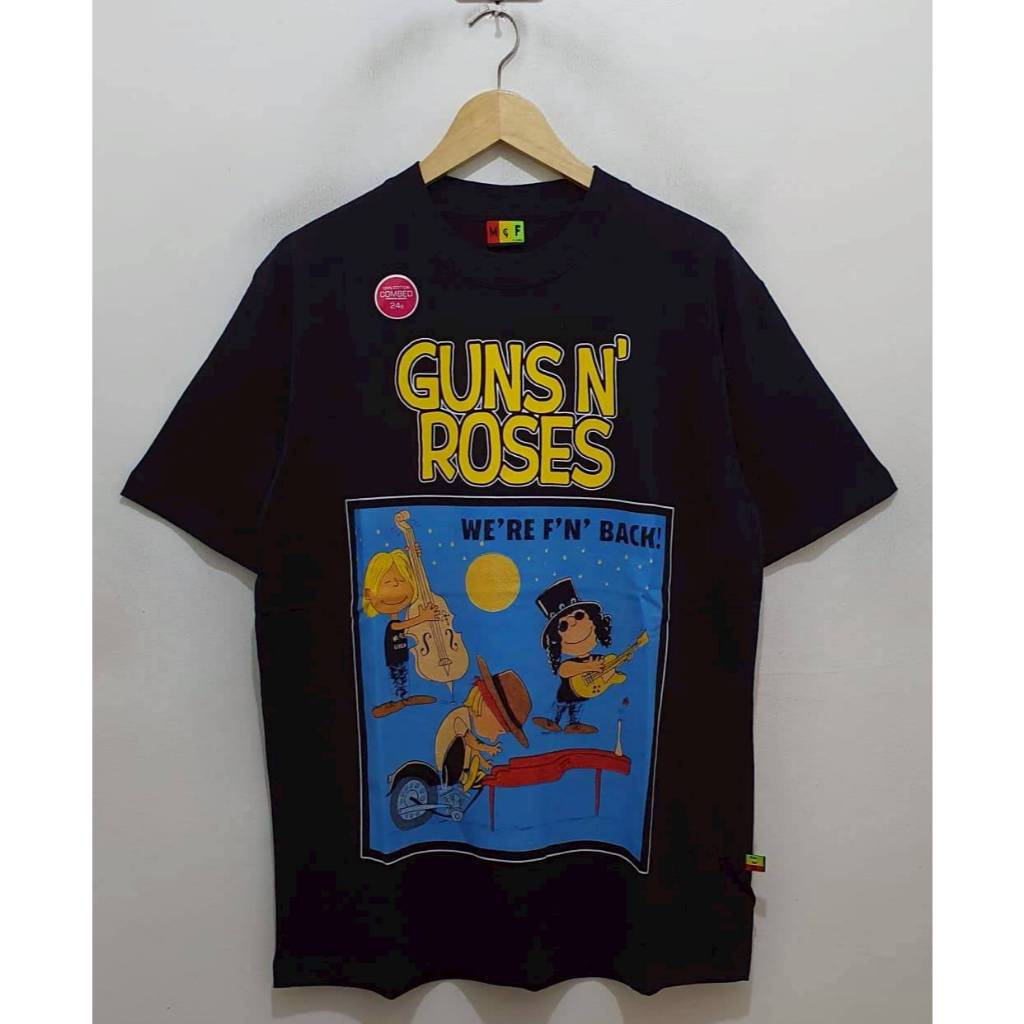 KAOS T-SHIRT OVERSIZE MUSIC GNR WE ARE BACK TOON BLACK