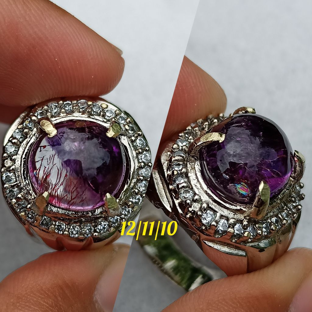 kecubung ungu rambut dan pelangi